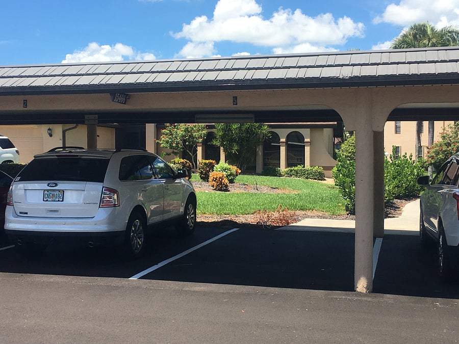 Covered parking protects your car from the Florida sun