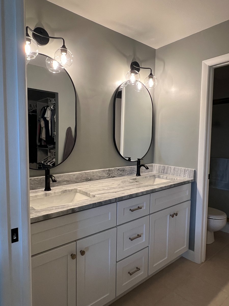 Primary bath dressing area has been recently updated