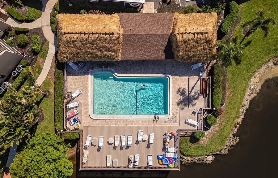 Heated pool is for the residents of Admiralty Yacht Club and has plenty of seating