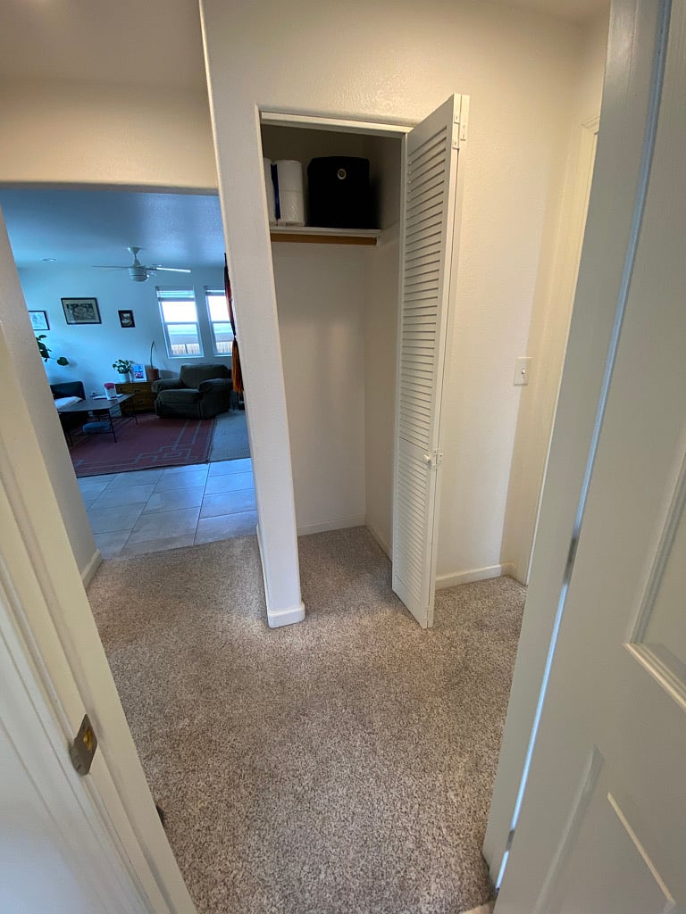 Hall closet storage