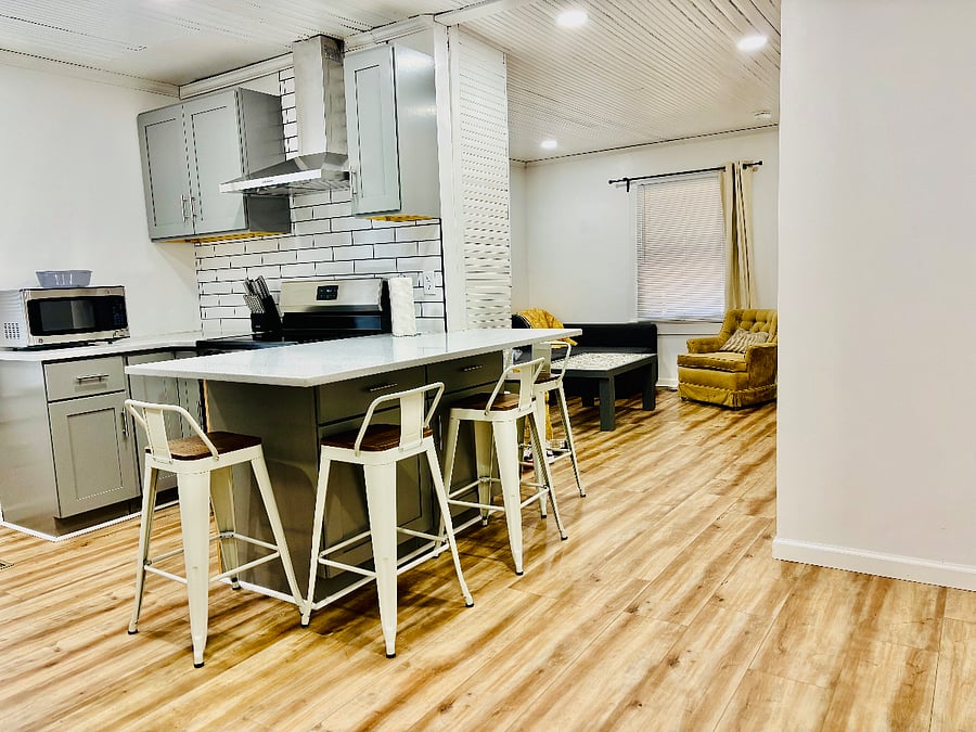 Kitchen with quartz countertops