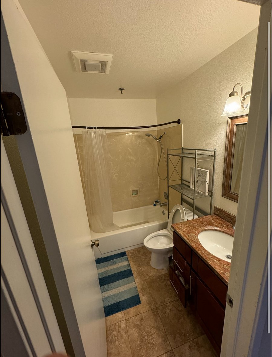 Bathroom in front of second room. This is in front of the Blue Room.