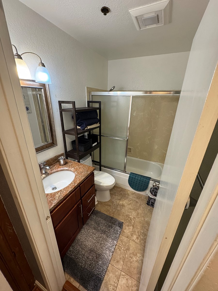 Master Bathroom. This is in the same room, behind the closet.