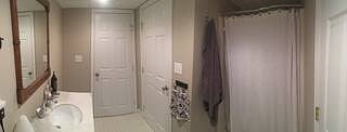 Full bath with shower and toilet room full vents
