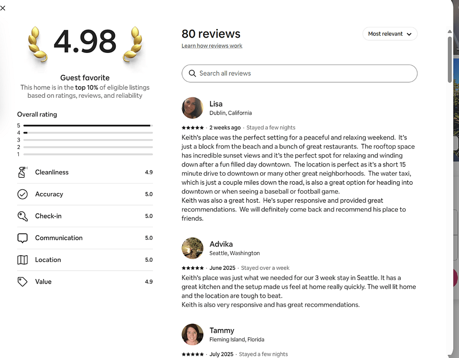 sample of reviews elsewhere on the property.