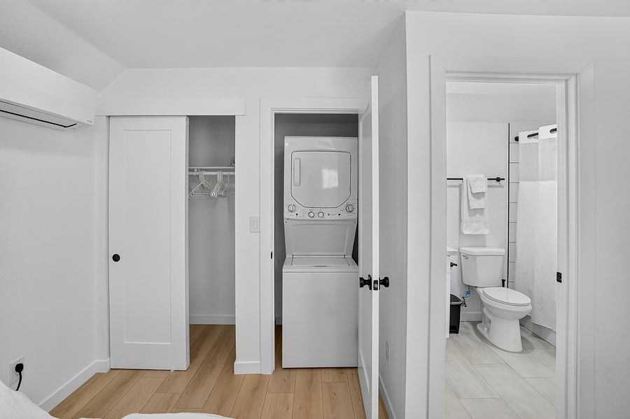 In suite washer and dryer, closet and dresser (not pictured)