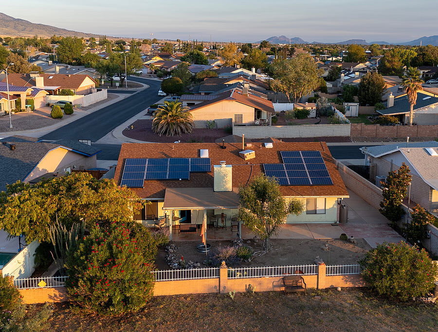 Drone view of house