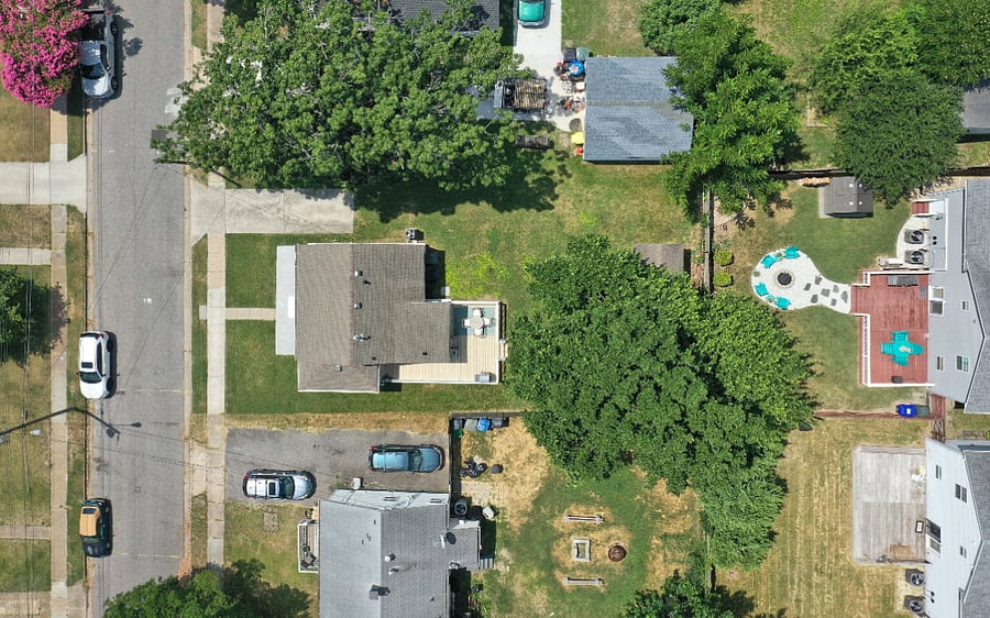 Ariel shot of house