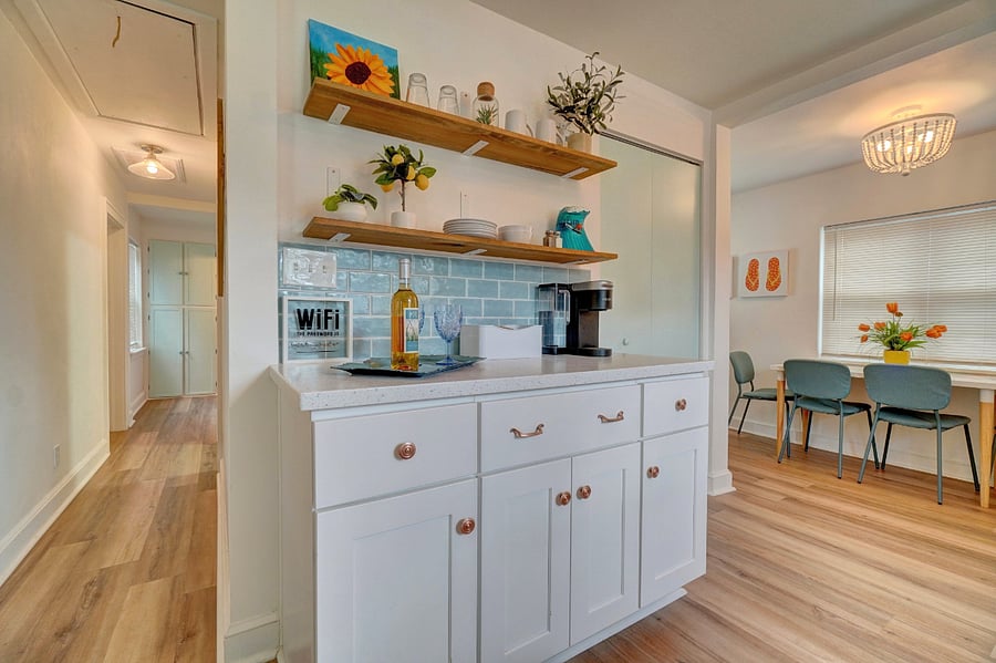 Coffee bar area with pantry