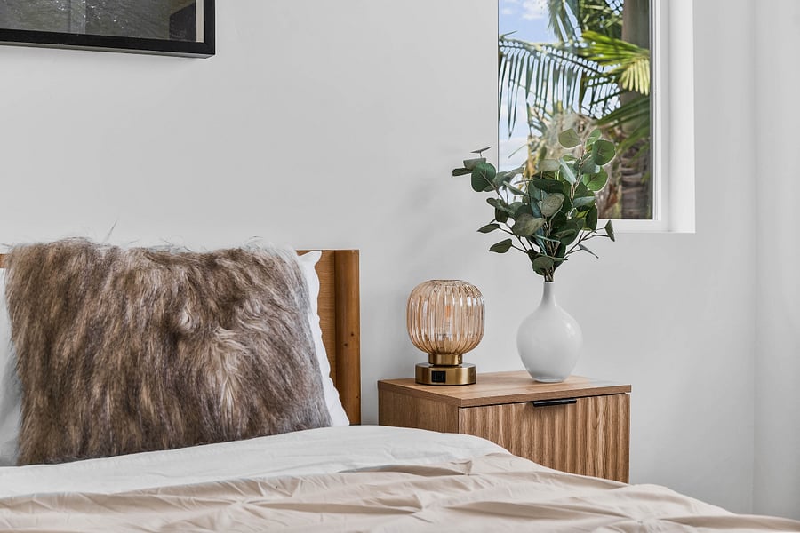 Comfortable queen sized bed.