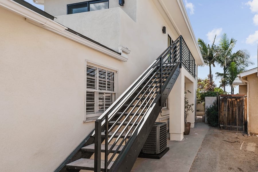Private entry with keypad lock.