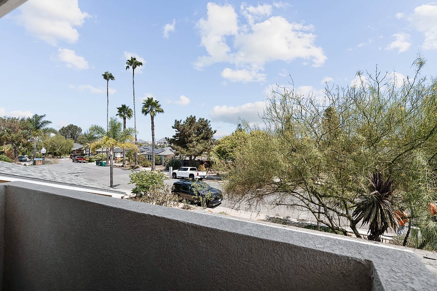 Mountain views from balcony.