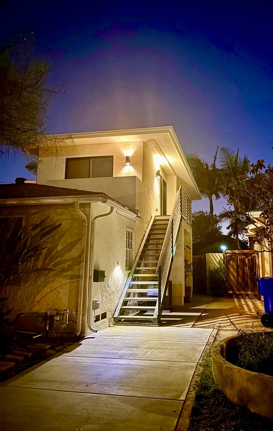 Outdoor motion sensor lights for safety and security.