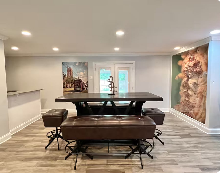 Open living and bar area