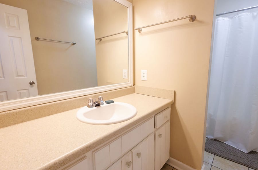 Private bathroom vanity area