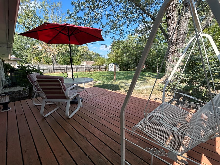 Porch Swing and Patio TableF