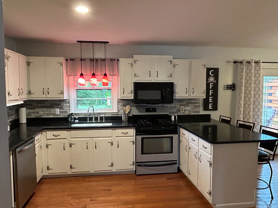 Kitchen with granite countertops