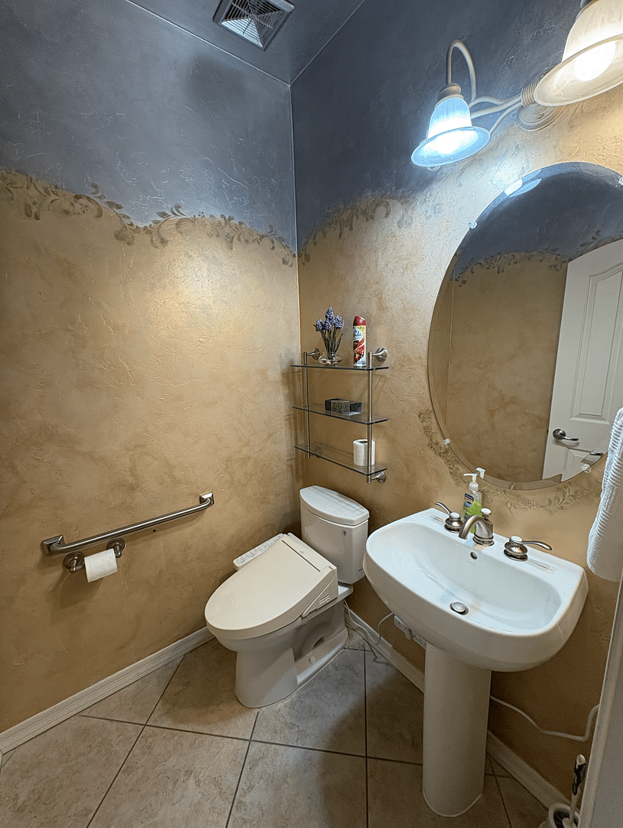 Half Bathroom with Japanese quality smart toilet and bidet