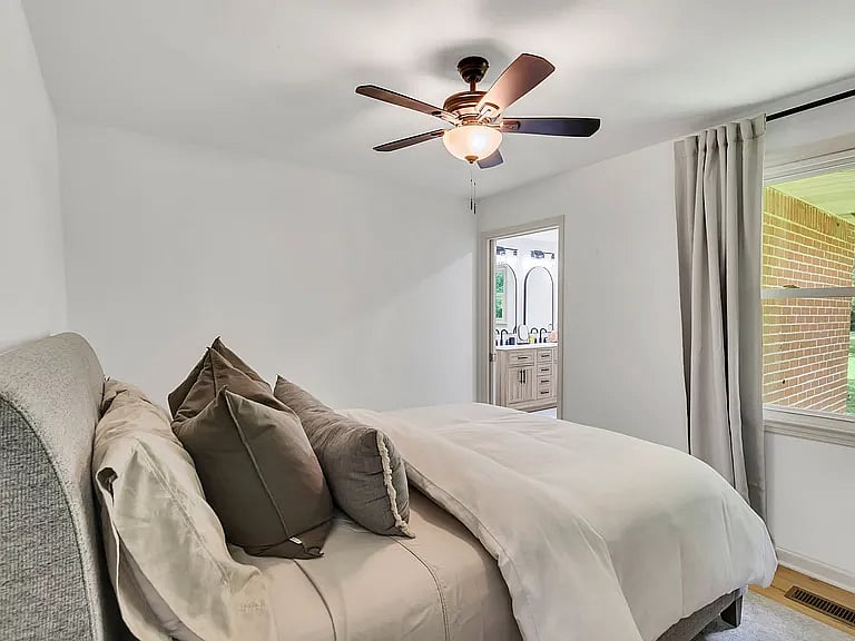 Master bedroom with ensuite bathroom