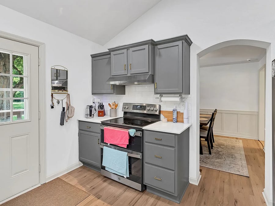 stainless steel double oven stove