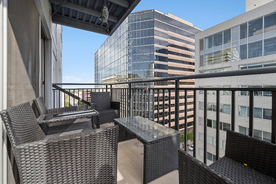 Patio overlooking the Omni Hotel