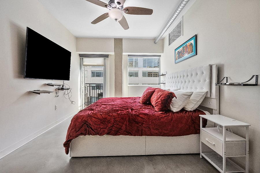 Smart Bedroom with Vegas roller shades.