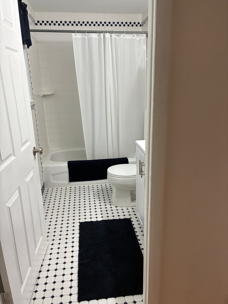 Private bath located directly across hall from your room.