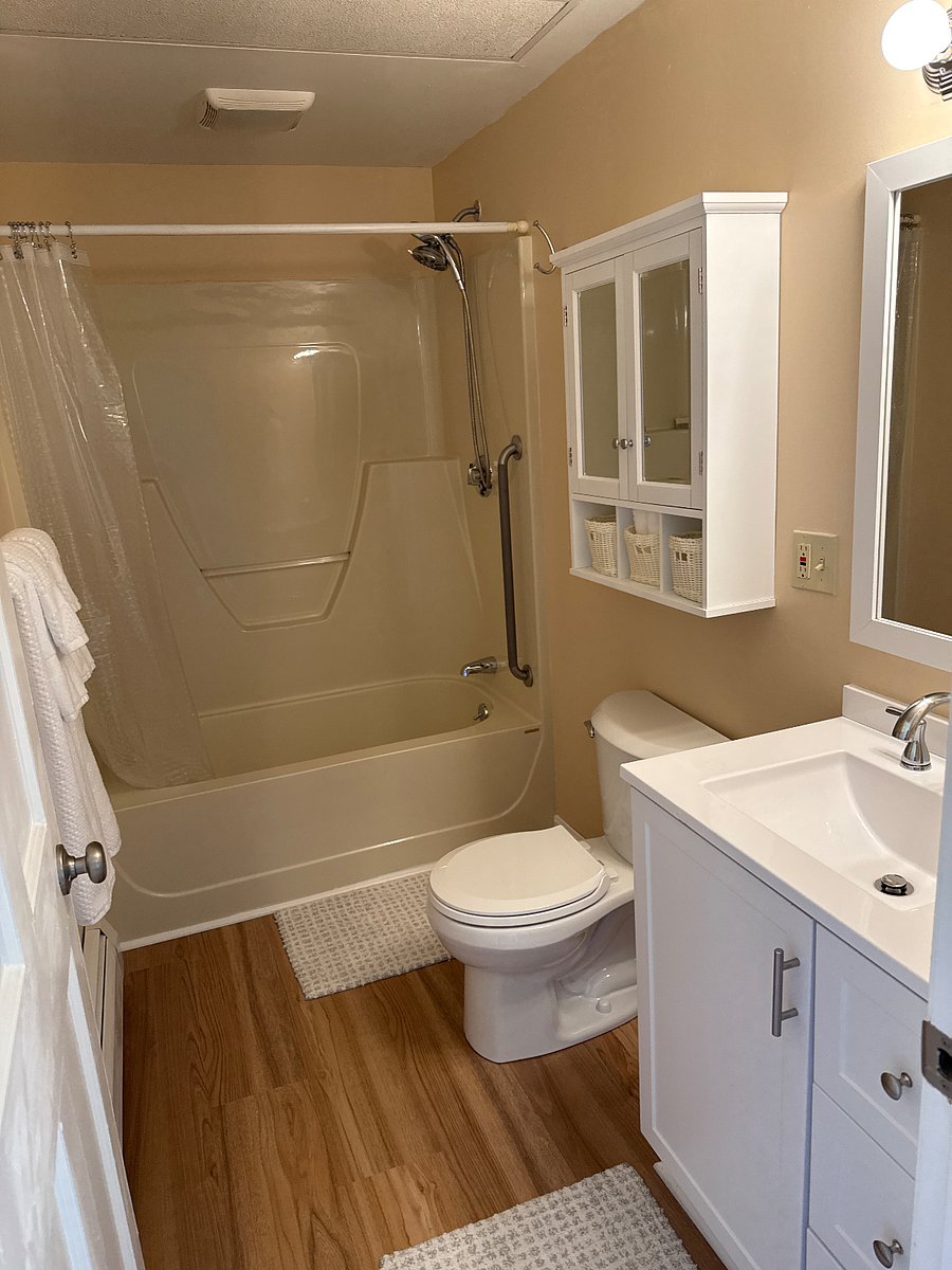 Full bath with massage shower heads 