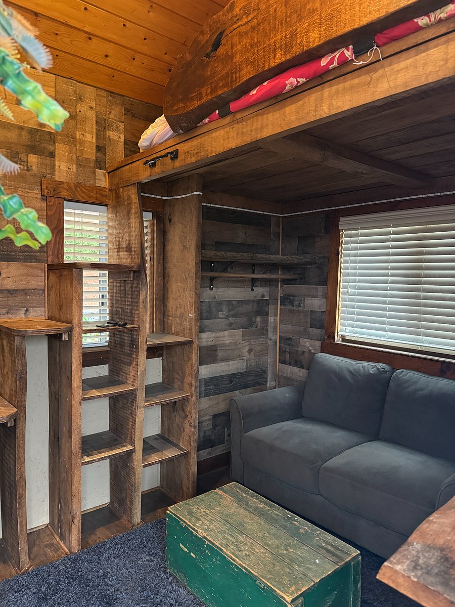 Bedroom 4 tiny loft cottage queen bed up stairs