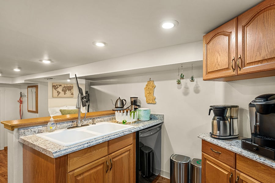Full basement kitchen great for multiple groups or families traveling together