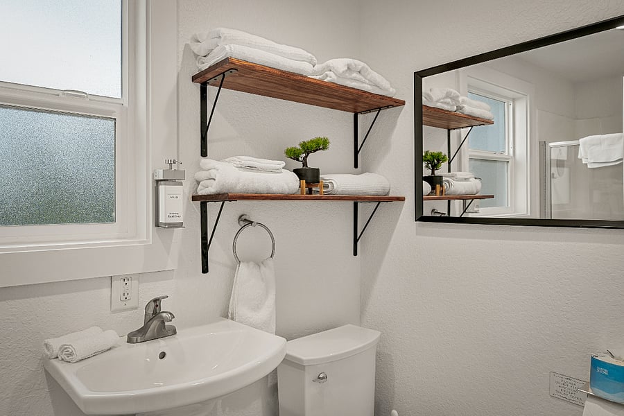 Upstairs bathroom with shower
