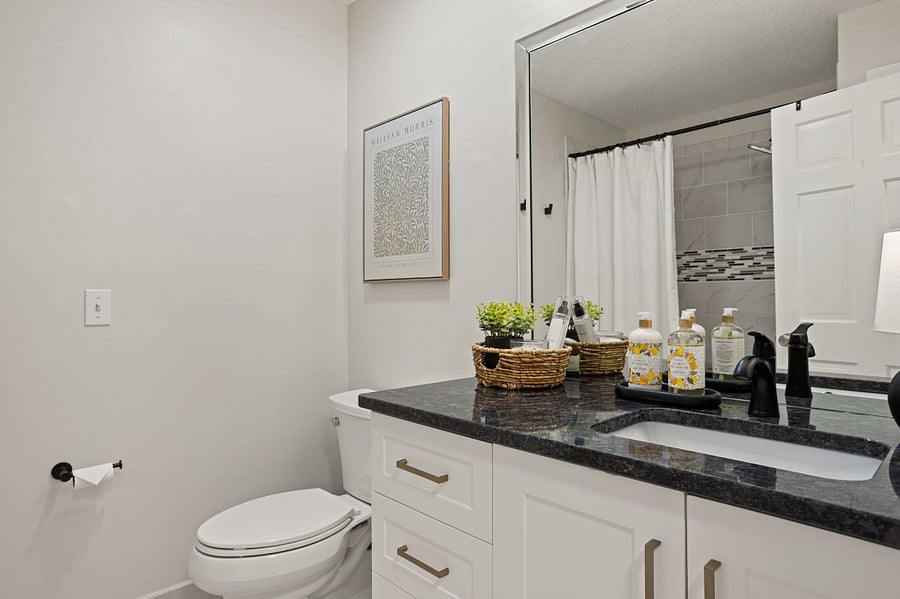 Guest Bathroom with lots of storage!