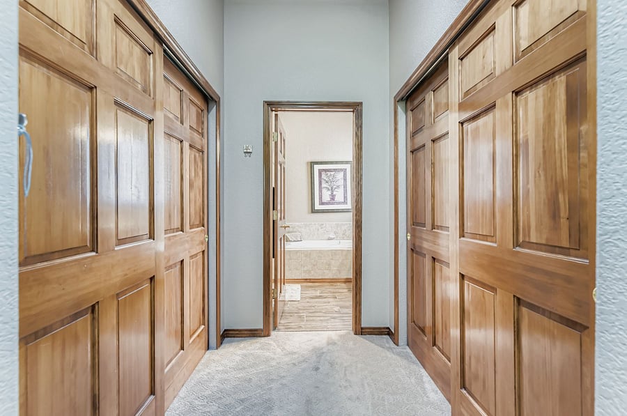 Two big closets on the way to the ensuite bathroom