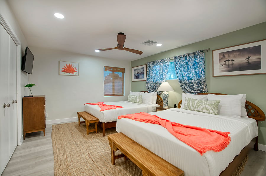 Two queen beds-comfortable sleeping space for up to 4 guests
