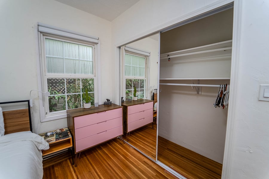 Bedroom 1 with larger closet and dresser
