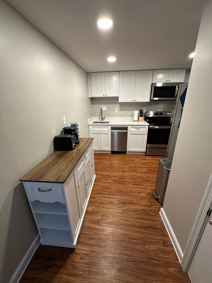 Coffee area with drip coffee maker & toaster.