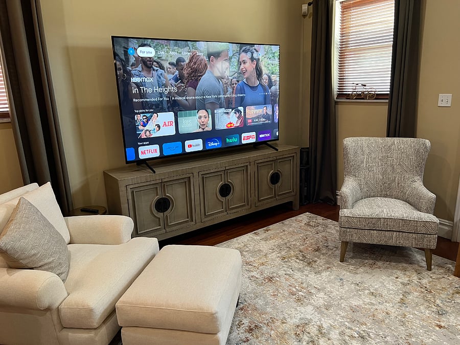 Living room 75 inch TV