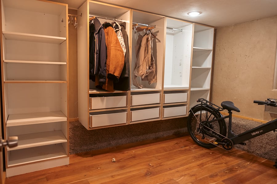 one of the bedrooms I converted into a walk in closet