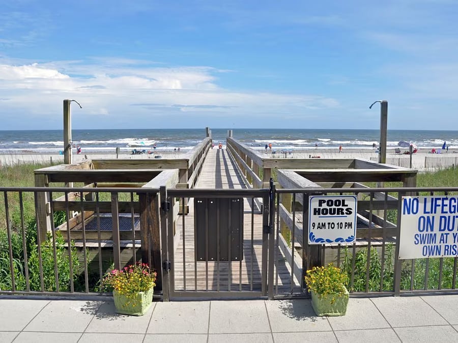 Private boardwalk to beach