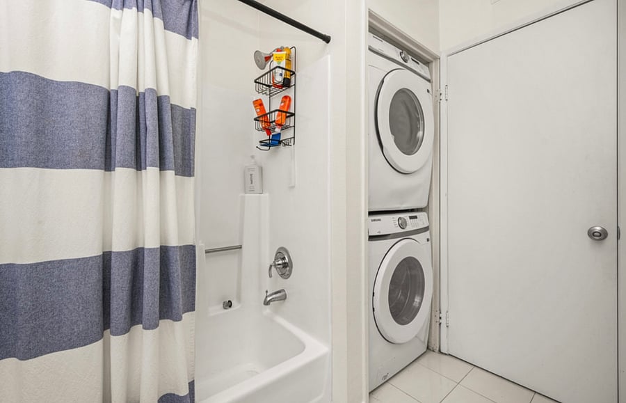 Separate bathroom; shared laundry
