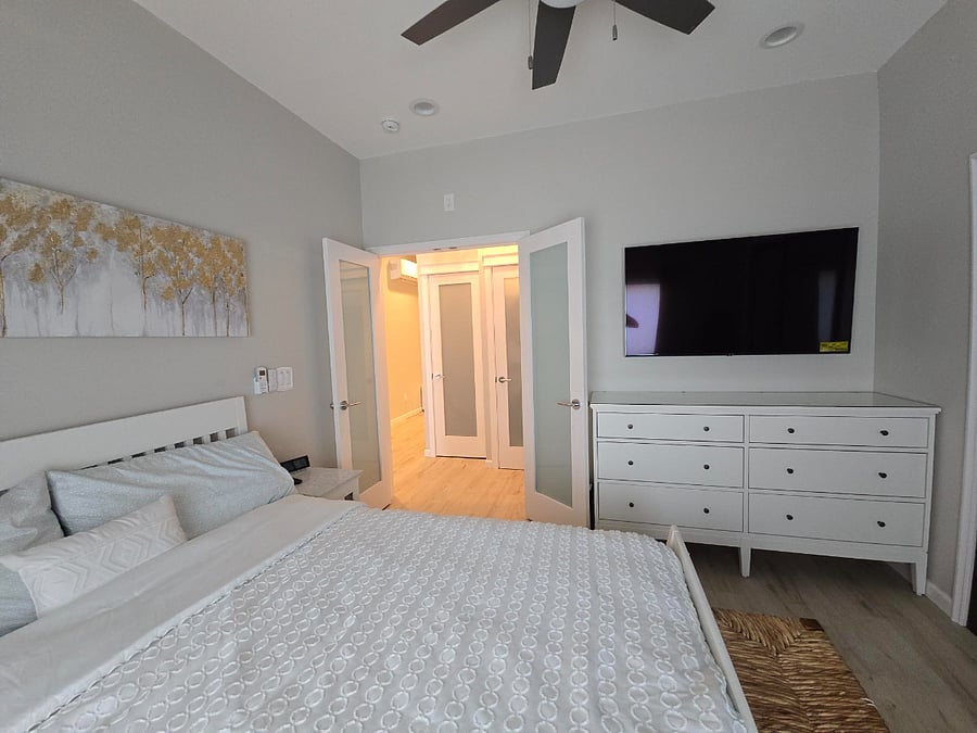 Bedroom with smart TV
