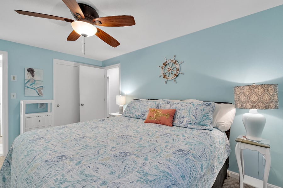 Primary bedroom with king bed