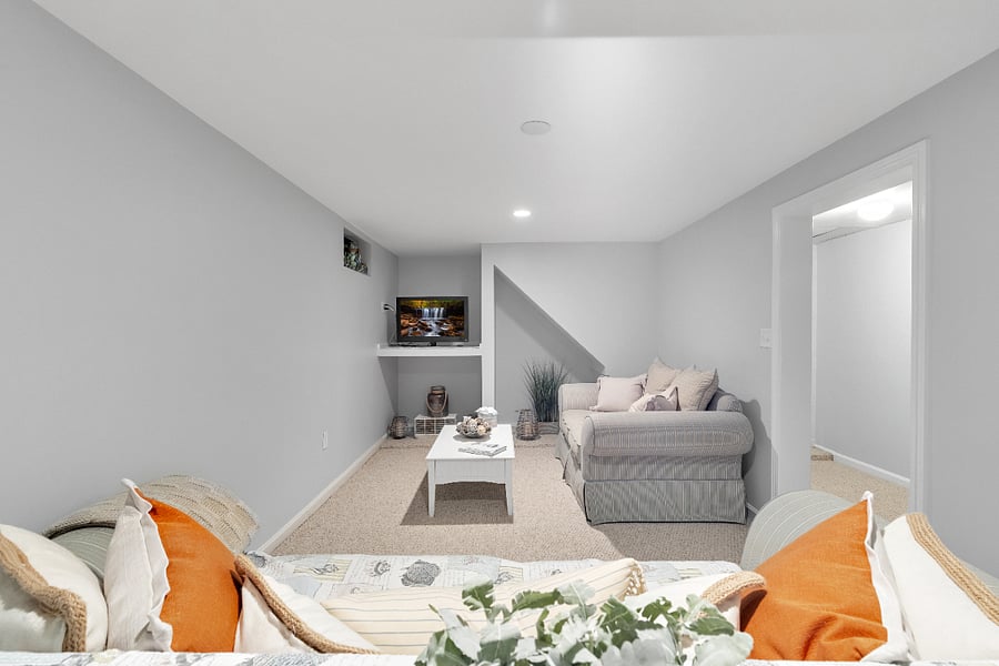 Furnished portion of the basement has heat and AC. Also have queen sized air mattress so this can be used as another bedroom