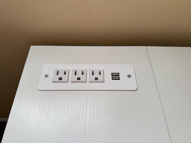 Desk outlets (includes 3 outlets and 2 additional USB outlets)