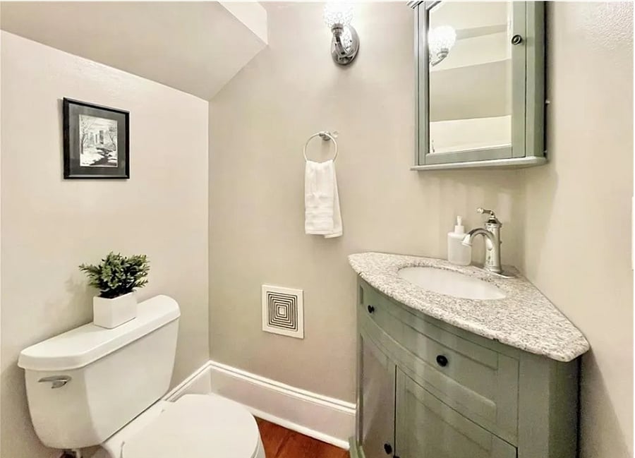 Downstairs 1/2 bath.