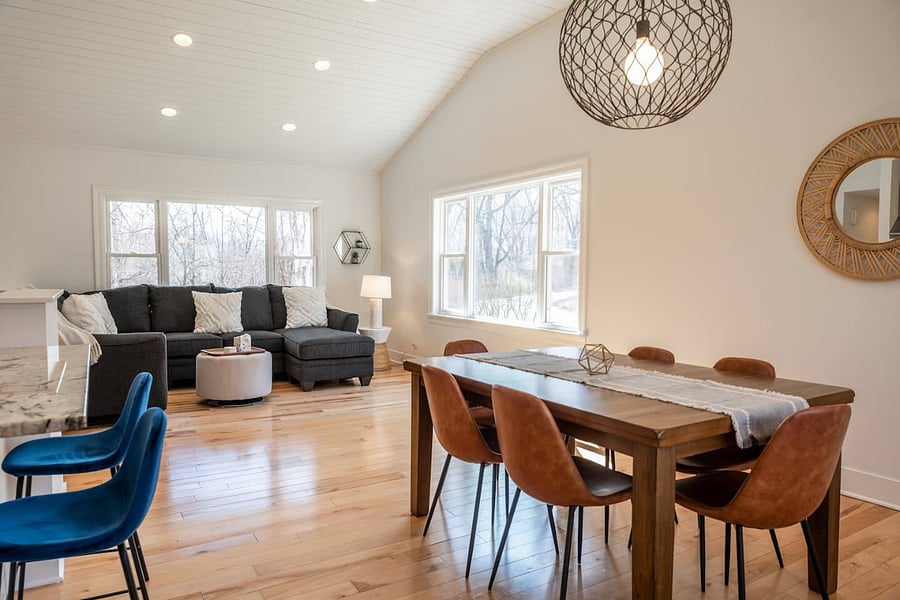 Upper level dining room and living room