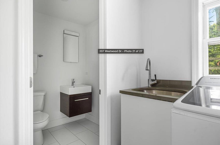Half bath off laundry room