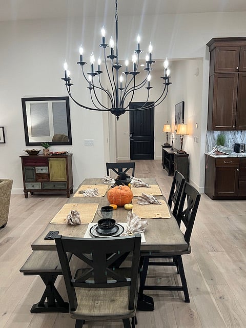 Dining area looking to entry way