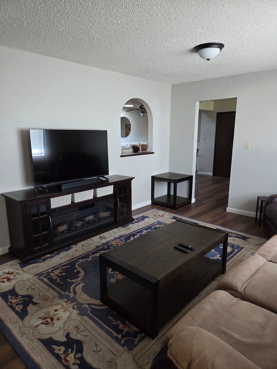 Family room with electric fireplace