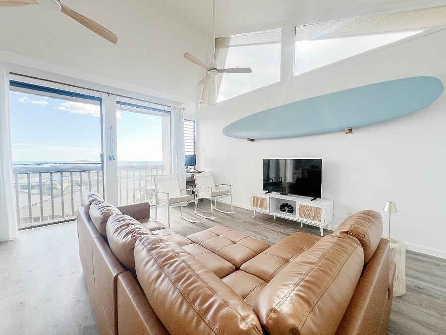 Living room with ocean views